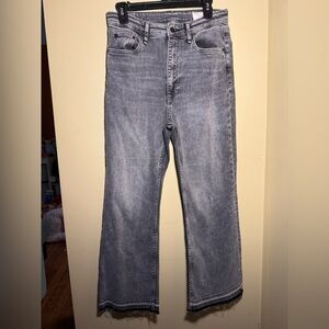 Rag & Bone Casey High-Rise Ankle Flare Jeans | Size 30 | Grey-Wash Cotton